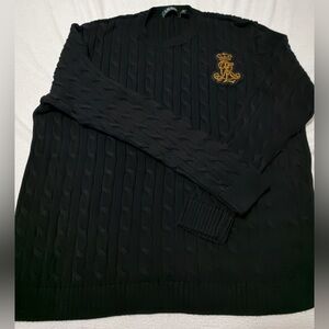 Ralph Lauren Vintage Black Cable Knit Sweater